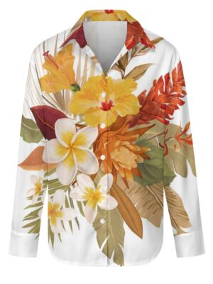 Libi Hibiscus Long Sleeved Buttoned Shirt