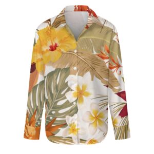 Hibi Hibiscus Long Sleeved Buttoned Shirt