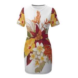 Lilo Hibiscus Crew Neck Short Sleeve Dress
