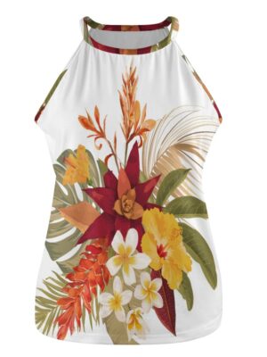 Lilo Hibiscus Closed Back Halter Top