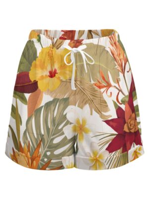Hibi Hibiscus High Waist Elastic Shorts