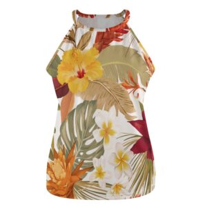 Hibi Hibiscus Closed Back Halter Top