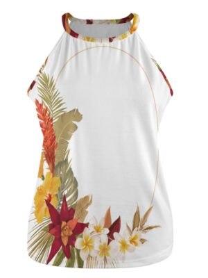 Hilo Hibiscus Closed Back Halter Top