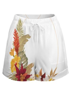 Hilo Hibiscus High Waist Elastic Shorts