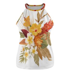 Libi Hibiscus Closed Back Halter Top