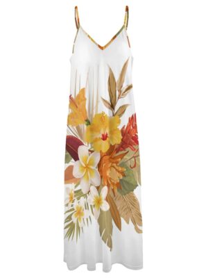 Libi Hibiscus Ankle Long Dress
