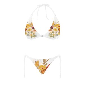 Libi Hibiscus Buckle Halter Bikini