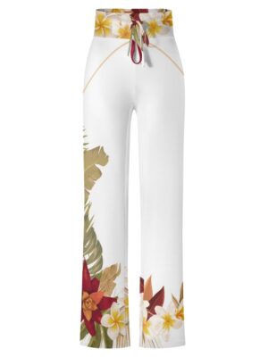 Hilo Hibiscus  Front Lace Yoga Pants