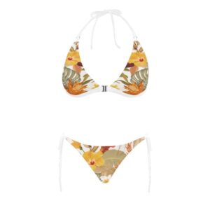 Hibi Hibiscus Buckle Halter Bikini