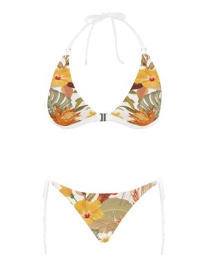 Hibi Hibiscus Buckle Halter Bikini