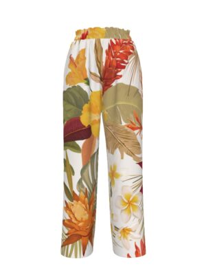 Hibi Hibiscus Silky Wide Leg Pants