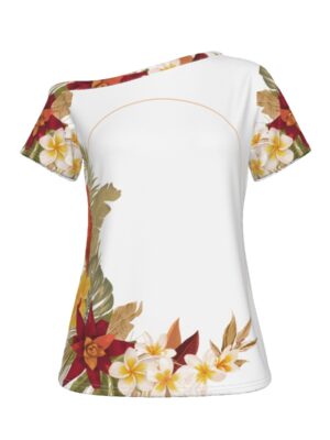 Hilo Hibiscus Off The Shoulder T-Shirt