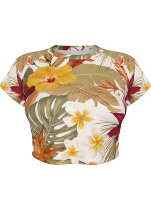 Hibi Hibiscus Raglan Cropped T-Shirt