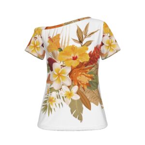 Libi Hibiscus Off The Shoulder T-Shirt