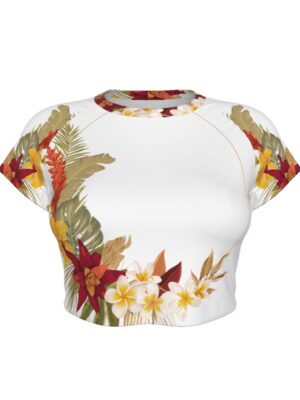 Hilo Hibiscus Raglan Cropped T-Shirt