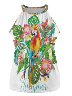 Eria Parrot Closed Back Halter Top