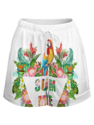 Eros Parrot High Waist Elastic Shorts