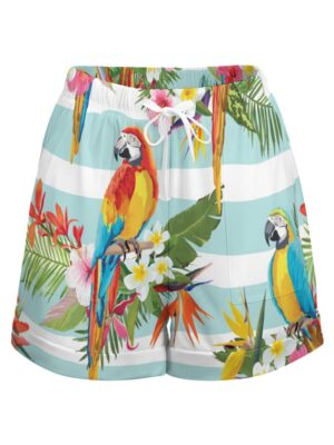 Aros Parrot High Waist Elastic Shorts