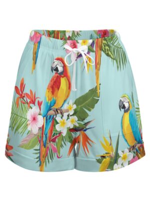 Aria Parrot High Waist Elastic Shorts