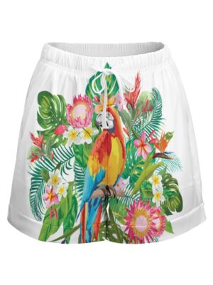 Eria Parrot High Waist Elastic Shorts