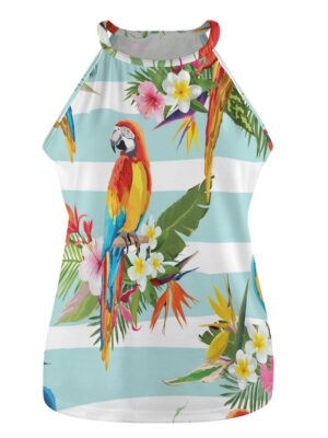 Aros Parrot Closed Back Halter Top
