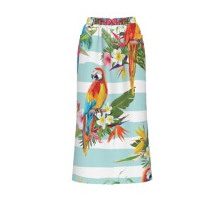 Aros Parrot Front Mid Slit Skirt