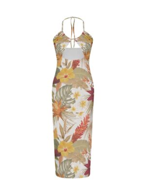 Hibi Hibiscus Halter Hollow Dress