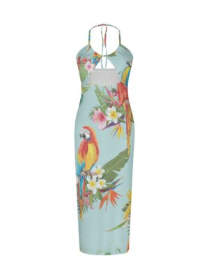 Aria Parrot Halter Hollow Dress