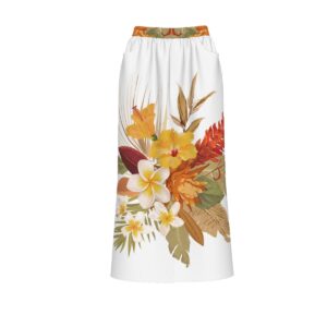 Libi Hibiscus Front Mid Slit Skirt