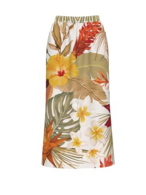 Hibi Hibiscus Front Mid Slit Skirt
