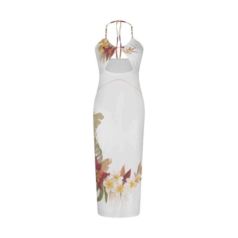 Hilo Hibiscus Halter Hollow Dress