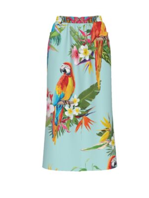 Aria Parrot Front Mid Slit Skirt