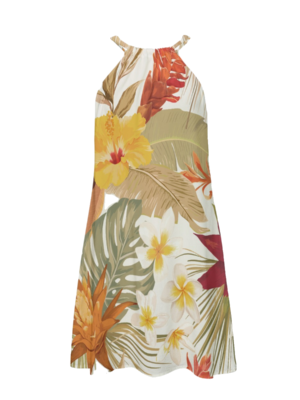 Hibi Hibiscus Rayon Halter Dress