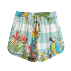 Aros Parrot Rayon Drawstring Shorts