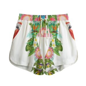 Eros Parrot Rayon Drawstring Shorts