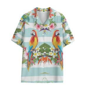 Aros Parrot Short Sleeved Hawaiian Shirt