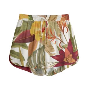 Hibi Hibiscus Rayon Drawstring Shorts
