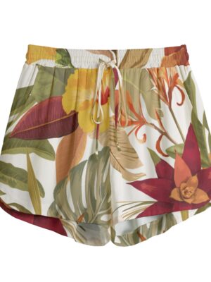 Hibi Hibiscus Rayon Drawstring Shorts