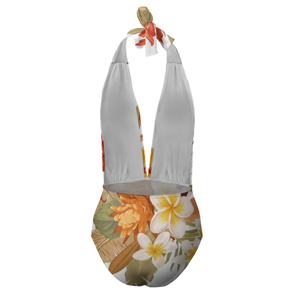 Libi Hibiscus Halter One-Piece - Image 2