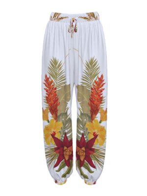 Hilo Hibiscus Harem Pants With Pockets